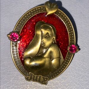 Vintage-Inspired Gold and Red Brooch Jessica Rabbit collector item